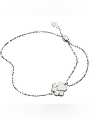 Alex and Ani Silver Paw Print Adjustable Bracelet- Sterling Silver